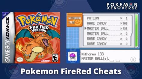 Pokemon Fire Red Cheats (GameShark Codes).